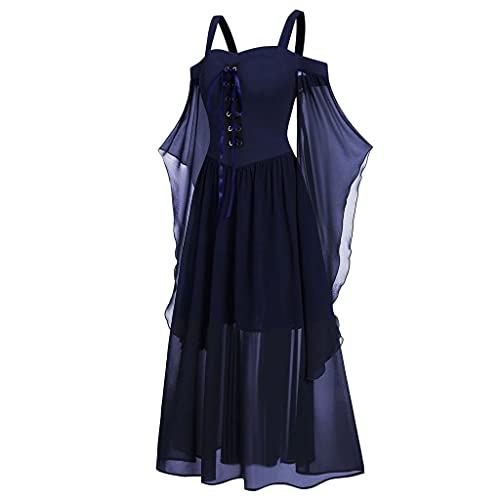 Generisch Gothic Kleidung Damen Mittelalter Kleid Halloween Kostüm Elegant Cocktailkleid Hexenkleid Fledermausärmel Ballkleider Renaissance Karneval Kostüme Partykleid 010 Marineblau 4XL Generisch Gothic Kleidung Damen Mittelalter Kleid Halloween Kostüm Elegant Cocktailkleid Hexenkleid Fledermausärmel Ballkleider Renaissance Karneval Kostüme Partykleid 010 Marineblau 4XL von Generisch
