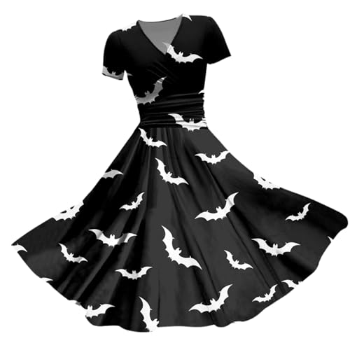 Generisch Gothic Kleidung Damen Steampunk Hexenkostüm Piratenkostüm Viktorianisches Cosplay Vampir Mittelalter Kleid Maxikleid Maleficent Renaissance Dress Halloween Kostüm Schwarz Xxl von Generisch