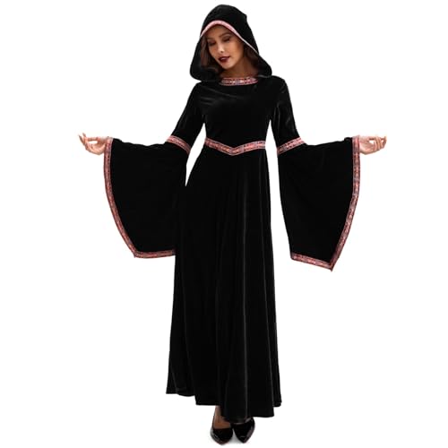 Generisch Gothic Kürbis Lolita Blutig Kleid Cosplay Vampier Horror Toten Dämonen Kostüm Damen Hexe für Teufel Clown Böse Goth Pirate Halloween Kostüm Damen Vampir Kleid M von Generisch