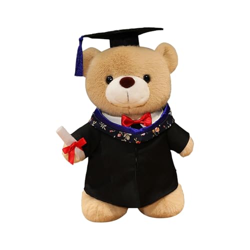 Generisch Graduation Stuffed Bear, Grad Plush Toy, Cute High School Fabric Animal with Gown Hat Soft Throw Pillow Home Decoration for Kids and Adults, 11.81 Inches High von Generisch