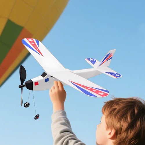 Generisch Gummiband Flugzeug Kit, Gummiband Flugzeugmodelle, Flugzeug Spielzeug Gummiband, Segelflugzeug Spielzeug Für Kinder, Gummibandbetriebenes Gleitflugzeug Modell von Generisch