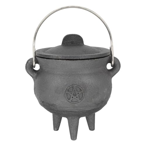 Generisch Gusseisenkessel - Deckel & Carry Griff | Halloween Decoration Burning Pot | Halloween Witch Pot | Schüssel für Halloweenen -Dekorationen, Weihrauchbrennen, rituelle Vorräte Generisch Gusseisenkessel - Deckel & Carry Griff | Halloween Decoration Burning Pot | Halloween Witch Pot | Schüssel für Halloweenen -Dekorationen, Weihrauchbrennen, rituelle Vorräte von Generisch