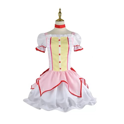 Generisch HBQC-Anime Magie Teenager Kleine Hexe Cosplay Kostüm Sets Rosa Uniform Perücke Sets Kleine Hexe Uniform Voll Set Halloween Karneval Party (Rosa, XXL) von Generisch