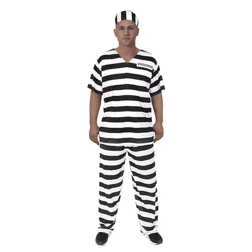 Generisch Häftlingsanzug, orangefarbenes Häftlingskostüm Unisex Halloween Kostüm, Verbrecher hinter Gittern, Häftlingskostüm für Männer, lockere orangefarbene Overalls für Halloween-Kostümparty von Generisch