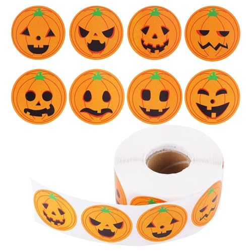 Generisch Hallowee Aufkleber - di -Kunsthandwerksspielzeug, 500 Stück Kreis kleber | Fun Festive Rollaufkleber, Geschenkboxen, Kunsthandwerk Und Hallowee -Karten Bulk Pack Für Leckereien Goody Ba von Generisch