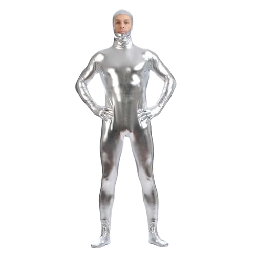 Generisch Halloween Alien Piloten Kostüm Herren Alien Karneval Zentai Bodysuit Ganzkörperanzug Jumpsuit Ganzkörper Costume von Generisch