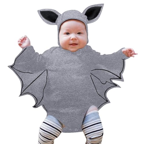 Generisch Halloween Baby Boy Girl Outfit,Halloween-KostüMe FüR Kinder Strampler Hut Bat Outfits Set FaschingskostüM Kleinkind MäDchen Halloween Romper Outifts Newborn Baby Set 1/2/3 Stück von Generisch