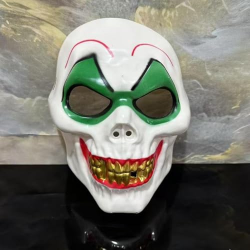 Generisch Halloween-Clown-Maske, lustiger Horrors til mit großem Goldzahn, Cos Ghost-Kopf bedeckung und Smiley-Design für Carnival Party Dance Generisch Halloween-Clown-Maske, lustiger Horrors til mit großem Goldzahn, Cos Ghost-Kopf bedeckung und Smiley-Design für Carnival Party Dance von Generisch