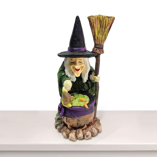 Generisch Halloween Deko Figur,Halloween-Hexen-Zauberer-Ornament aus Harz | Halloween Spukhaus Requisiten Partydeko, Halloween Hexe Deko, 1St von Generisch