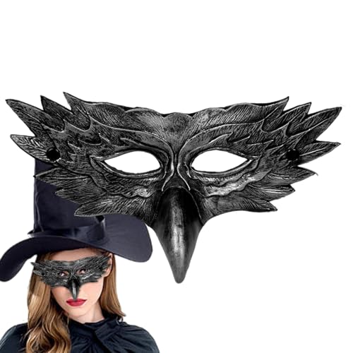 Generisch Halloween-Gesichtsmaske, Halbgesichtsmaske Mit Schwarzem - Kreative Halloween-Adlermaske Mit Halbem Gesicht - Halloween-Kostümmaske Für Cosplay von Generisch