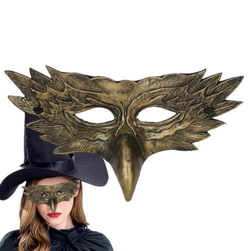 Generisch Halloween-Gesichtsmaske, Halbgesichtsmaske Mit Schwarzem - Kreative Halloween-Adlermaske Mit Halbem Gesicht - Halloween-Kostümmaske Für Cosplay von Generisch