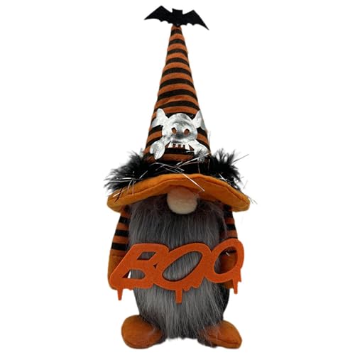 Generisch Halloween Gnomes Handgemachte Kürbis GNOME Puppe Niedliche Tragbare Halloween Gnomes Puppen Dekorationen Für Halloween Tisch Ornament Trainings-AssistenzToy (Orange, 33X11X10cm) von Generisch