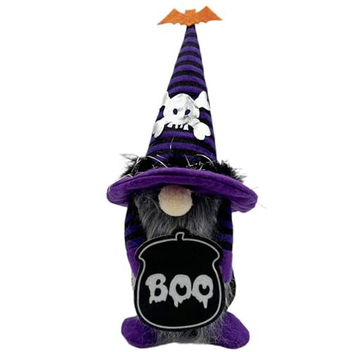Generisch Halloween Gnomes Handgemachte Kürbis GNOME Puppe Niedliche Tragbare Halloween Gnomes Puppen Dekorationen Für Halloween Tisch Ornament Trainings-AssistenzToy (Purple, 33X11X10cm) von Generisch