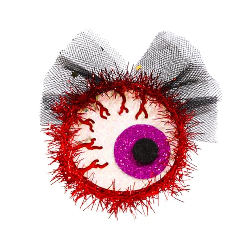 Generisch Halloween Haarschmuck, Halloween Haarspangen für Mädchen, Halloween Haarschmuck Kürbis, Halloween Kostüm Haarspangen für Kinder und Mädchen (Rotes Auge, 9.5cm*8.5cm/3.7in*3.3in) von Generisch