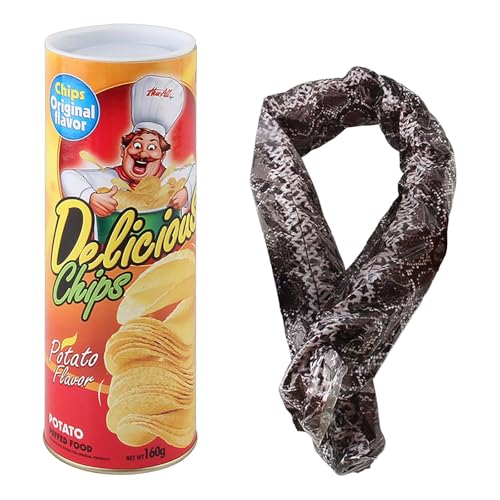 Generisch Halloween Kartoffelchips Dosen Schlange, Snake Trick Spielzeug, Große Jump Snake Tricky Toys, Neuheit Lustige Streiche Witz, Party Dekoration, Pop Out Spring Party Supplies (A) von Generisch