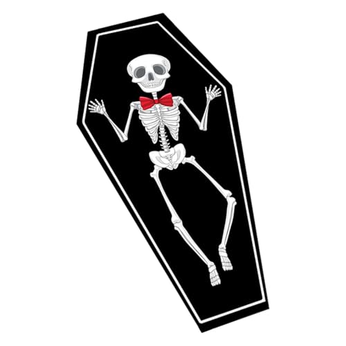 Generisch Halloween Kitchen Matte - Kristall Samt Gummi Sargform Gruselgang Teppich | Schwarzes Gothic Home Teppich | Non Slip Halloween ideal für Küchen-, Bad-, Wohnzimmer- und Haustürdekoration von Generisch