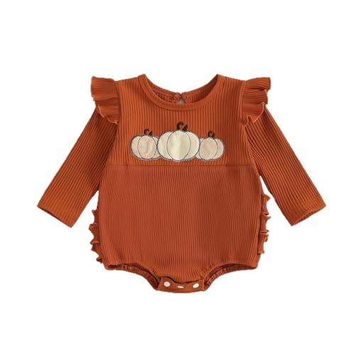 Generisch Halloween Kleinkind Kostüm Mädchen Junge Einteiler Kinderkostüm Niedliche Kürbis Neugeborene Jumpsuit Bodysuit Outfits Übergroßes Sweatshirt Pumpkin Kostüm Kürbis Kinderkostüm von Generisch