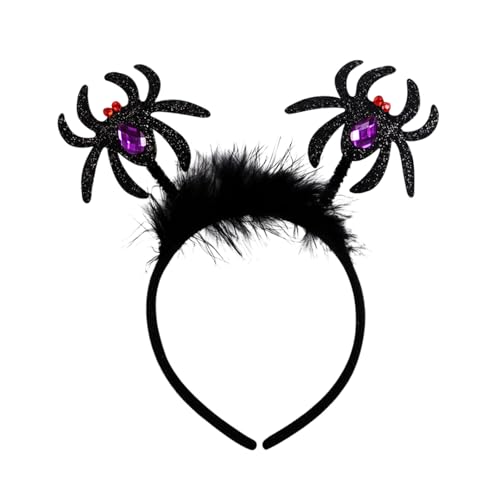 Generisch Halloween Kopfschmuck Aufkleber für Mädchen und Jungen Kunststoff Fledermaus Kopfschmuck Thema Party Dress Up Zubehör Mini Haarklammern Perlen (Black, 20. 5x19x2cm) von Generisch