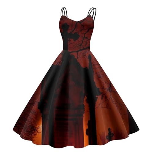 Generisch Halloween KostüM Damen, Damen Gruselig Blutige Zombie Braut KostüM Blutige Braut Halloween WeißEs Kleid Costume Blutigem Aufdruck Mittelalter Kleider Partykleider Horror Costumes von Generisch