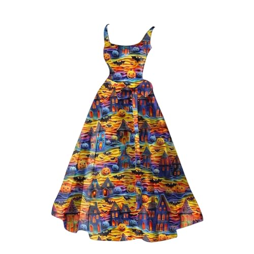 Generisch Halloween KostüM Mit Blutigem, Horror Elegant Brautkleid Halloween Blut KostüM Hexenkleid Damen Costume Damen Halloween-Kleider Rundhals Schwingen Gastkleider von Generisch