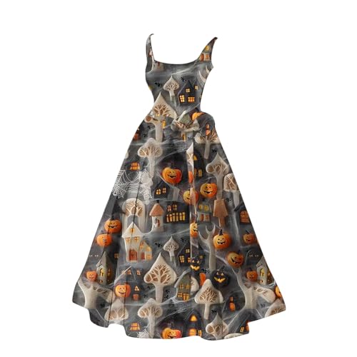 Generisch Halloween KostüM Mit Blutigem, Horror Elegant Brautkleid Halloween Blut KostüM Hexenkleid Damen Costume Damen Halloween-Kleider Rundhals Schwingen Gastkleider von Generisch