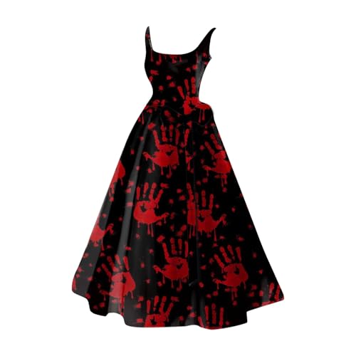 Generisch Halloween KostüM Mit Blutigem,Damen Gruselig Blutige Zombie Horror Braut KostüM MäDchen-Clown-Kleid-KostüM Kleid Halloween Frauen Costume Women SchöNe Kleider Partykleider Horror Costumes von Generisch