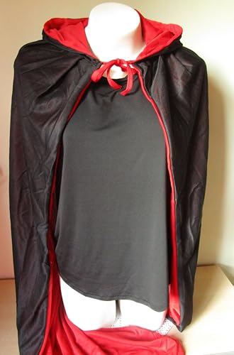 Generisch Halloween Kostüm Cape Umhang mit Kapuze Crossplay Gothic (ohne Shirt) Unisex, Einheitsgröße S-L, für Erwachsene von Generisch
