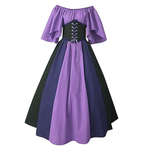 Generisch Halloween Kostüm Damen Renaissance Retro Partykleid Mittelalter Gothic Kleidung Frauen Vintage Maxikleid für Halloween Karneval Festlich Cosplay Generisch Halloween Kostüm Damen Renaissance Retro Partykleid Mittelalter Gothic Kleidung Frauen Vintage Maxikleid für Halloween Karneval Festlich Cosplay von Generisch