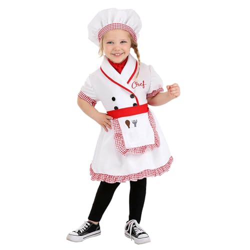 Generisch Halloween Kostüm Mädchen Koch Set mit Hut Schürze Schal für Backaktivitäten Rollenspiel, Schul Events Outfit 3-14 Jahre Generisch Halloween Kostüm Mädchen Koch Set mit Hut Schürze Schal für Backaktivitäten Rollenspiel, Schul Events Outfit 3-14 Jahre von Generisch