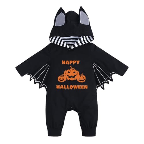 Generisch Halloween Kostüm Neugeborene Mädchen Junge Einteiler Kinderkostüm Niedliche bedruckte Neugeborene Jumpsuit Bodysuit Outfits Übergroßes Sweatshirt Pumpkin Kostüm Strampler von Generisch