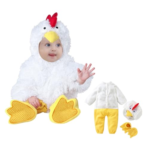 Generisch Halloween Kostüme Kleinkind, Baby Hahn Outfit mit Kapuze und Schuhen, Huhn Halloween Babys Kostüm, niedliche Cartoon-Kombination Kleidung, Tier Küken Strampler für Party Cosplay Generisch Halloween Kostüme Kleinkind, Baby Hahn Outfit mit Kapuze und Schuhen, Huhn Halloween Babys Kostüm, niedliche Cartoon-Kombination Kleidung, Tier Küken Strampler für Party Cosplay von Generisch