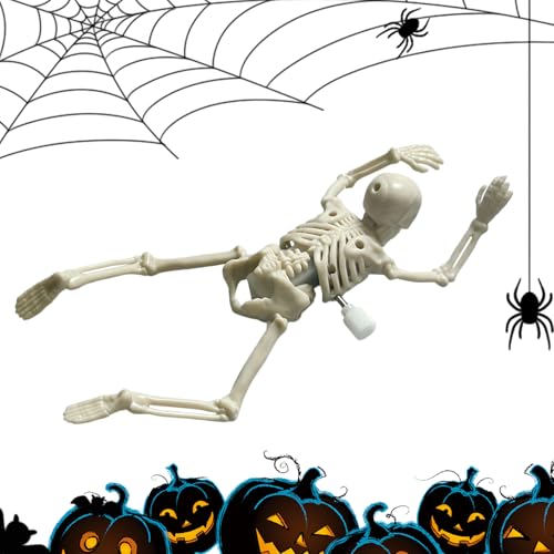 Generisch Halloween Skelett Spielzeug Figur - Aufziehbare Skelett Halloween Deko,Gruselige Figuren Dekoration für Kinder Sammler Büro Schlafzimmer von Generisch