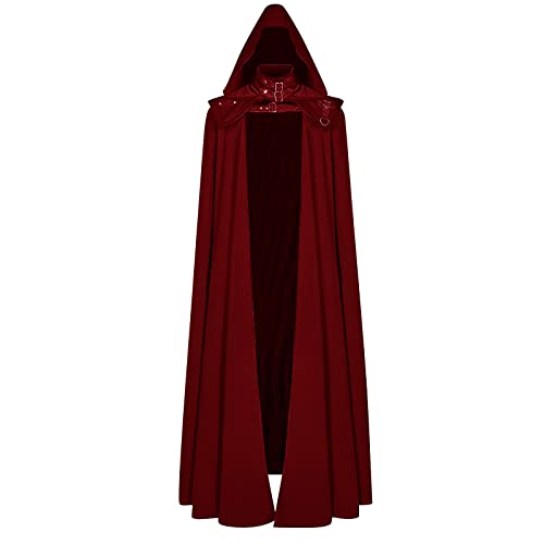 Generisch Halloween Umhang Herren Schwarzer Halloween Kostüm Vampir Cape Gothic Umhang Mittelalter Kleidung von Generisch