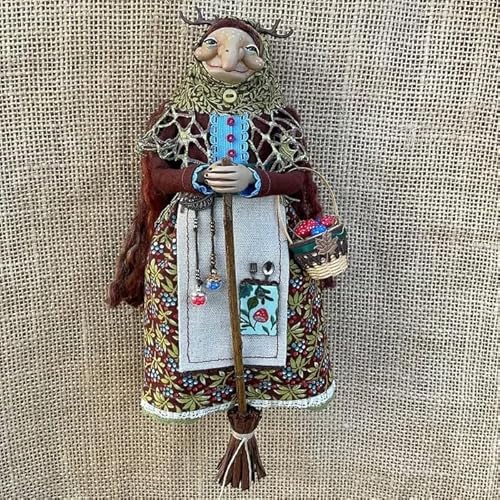 Generisch Handgemachte Küchenhexe Puppe, Bezaubernde Glücksbringer Kochpuppe, Kochpuppen Küche hängende Dekoration, einzigartige Heimdekoration, für Mama oder einen Freund, der gerne kocht (C) von Generisch