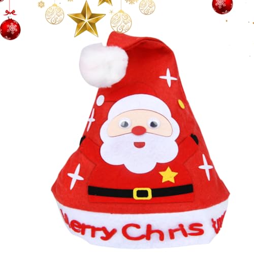 Generisch Handmade Weihnachtsmütze Bastelset - Weihnachtshut Bastelset Handarbeit,Weihnachtsmann Ausstattung Set für Kinder Vorschule Zuhause Ferienaktivitäten Mädchen Kinderzimmer Valentinstag von Generisch