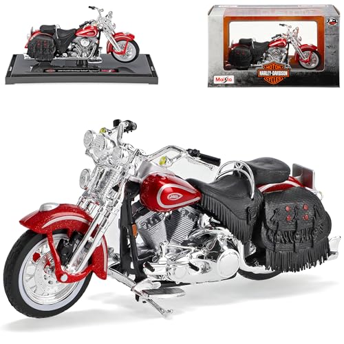 Generisch Harley Davidson 1999 FLSTS Heritage Softail Springer Rot 1/18 M*a*i*s*t*o Modell Motorrad von Generisch