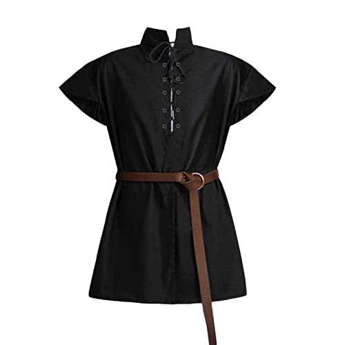 Generisch Herren-Kostüm mit Schnürung, Retro, Baumwolle, mittelalterliches Vintage-Kostüm Stehkragen Mittelalter Hemd Herren Leinenhemd Traditioneller Retro-Stil Schnürung Hemd Generisch Herren-Kostüm mit Schnürung, Retro, Baumwolle, mittelalterliches Vintage-Kostüm Stehkragen Mittelalter Hemd Herren Leinenhemd Traditioneller Retro-Stil Schnürung Hemd von Generisch