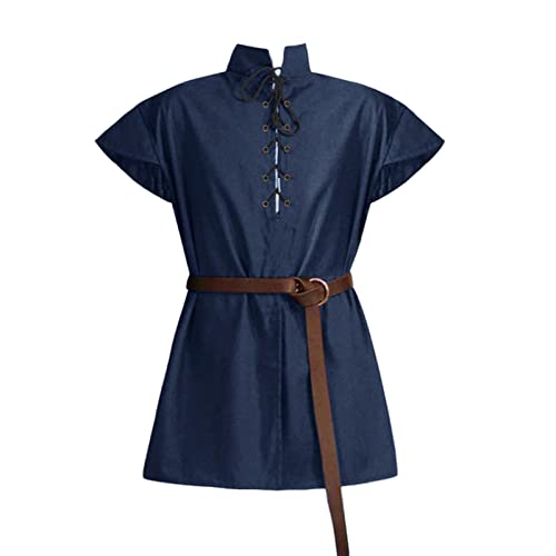Generisch Herren-Kostüm mit Schnürung, Retro, Baumwolle, mittelalterliches Vintage-Kostüm Stehkragen Mittelalter Hemd Herren Leinenhemd Traditioneller Retro-Stil Schnürung Hemd Generisch Herren-Kostüm mit Schnürung, Retro, Baumwolle, mittelalterliches Vintage-Kostüm Stehkragen Mittelalter Hemd Herren Leinenhemd Traditioneller Retro-Stil Schnürung Hemd von Generisch