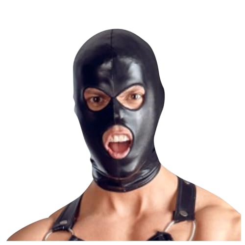 Generisch Herren-Performance-Set Nachtclub Bühnenkostüm Outfit Spielkopf-Set Party Accessoire Verkleidung (Black, M) von Generisch