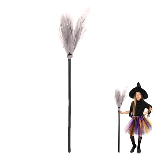 Generisch Hexenbesen,Hexenbesen Kostümzubehör - Spielaccessoire Für Hexenhaus Bühnenauftritte Kostümpartys Cosplay Haustür Halloween Kostüme von Generisch