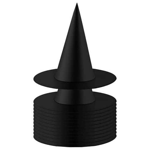 Generisch Hexenhüte für Frauen, schwarze Hexenhüte,12 Stück Halloween- -Hexenhut | Cosplay-Partykostüm, Halloween-Partydekorationen für Halloween-Partys von Generisch