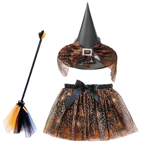 Generisch Hexenkostüm Set,Hexenkostüm Set Mit Besen Und Rock Für Verkleidung | Verstellbares Halloween Kostüm Für Mottopartys Fotosessions Karneval Generisch Hexenkostüm Set,Hexenkostüm Set Mit Besen Und Rock Für Verkleidung | Verstellbares Halloween Kostüm Für Mottopartys Fotosessions Karneval von Generisch