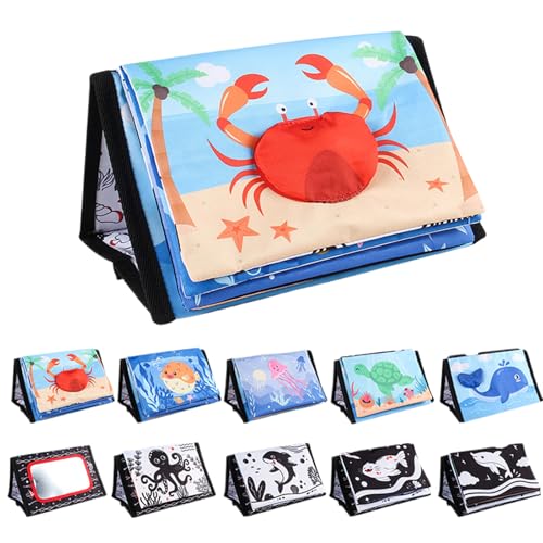 Generisch High Contrast Baby Books, Simple Black and White, Interactive Brain Development Soft Sensory Cloth Activity Toy for Early Learning, 8.86x5.71x5.31 Inches Generisch High Contrast Baby Books, Simple Black and White, Interactive Brain Development Soft Sensory Cloth Activity Toy for Early Learning, 8.86x5.71x5.31 Inches von Generisch