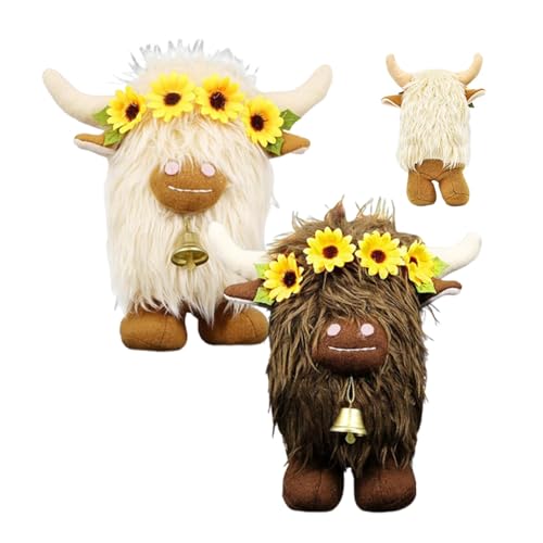Generisch Highland Cow Stoffed Toy, Highland Cow Stoffed Animal,2X gefülltes süßes Tierspielzeugkissen - Highland Cow Sofa ationsraum für Schlafzimmer, Kinderzimmer von Generisch