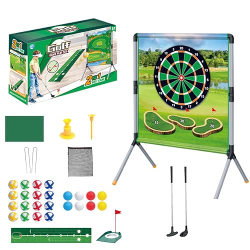 Generisch Hof Golfspiel,Golf Abschlagmatte Mit Wurfspiel Für Groß Und Klein - Golfzubehör Mit Bällen Tees Puttmatte Übungsset Für Abschlagtraining Erwachsene Kinder Drinnen Draußen Garten Generisch Hof Golfspiel,Golf Abschlagmatte Mit Wurfspiel Für Groß Und Klein - Golfzubehör Mit Bällen Tees Puttmatte Übungsset Für Abschlagtraining Erwachsene Kinder Drinnen Draußen Garten von Generisch