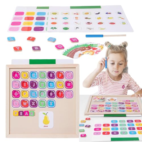 Generisch Holz-Alphabet-Puzzle | Magnetisches passendes Alphabet-Puzzle aus Holz - Montessori-Lernspielzeug für Kleinkinder ab 18 Monaten von Generisch