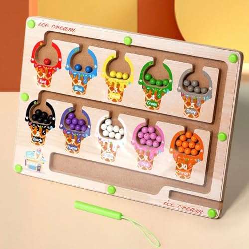 Generisch Holz-Eisdielen-Lernspiel für Kinder, Farben- und Zahlenlernen, Motorik-Spielzeug, 10 Farben Generisch Holz-Eisdielen-Lernspiel für Kinder, Farben- und Zahlenlernen, Motorik-Spielzeug, 10 Farben von Generisch