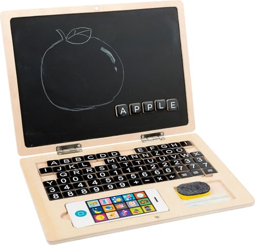 Generisch Holz Laptop für Kinder – Lernspielzeug mit Magnettafel und Buchstaben | Ab 3 Jahren von Generisch