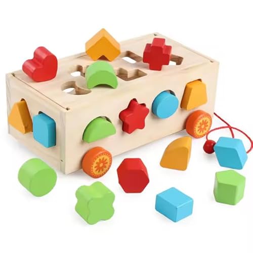 Generisch Holz Sortierbox mit Formen, Lernspielzeug für Kleinkinder, Steckspiel mit bunten Bauklötzen Generisch Holz Sortierbox mit Formen, Lernspielzeug für Kleinkinder, Steckspiel mit bunten Bauklötzen von Generisch