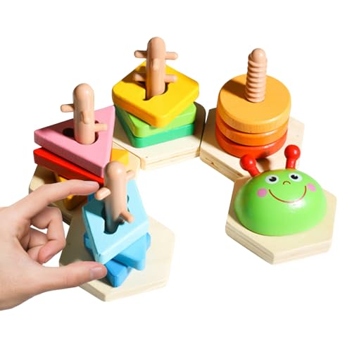 Generisch Holz Stapelspielzeug, Formen Puzzle Spiel, Für Sinneswahrnehmung & Frühförderung Zu Hause Und Unterwegs von Generisch